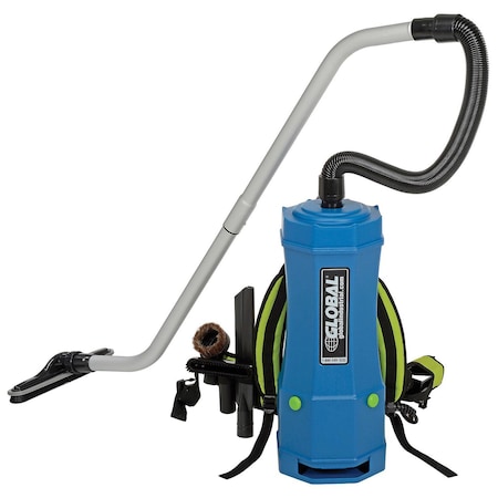 Global Industrial HEPA Backpack Vacuum w/8-Piece Tool Kit, 6 Quart